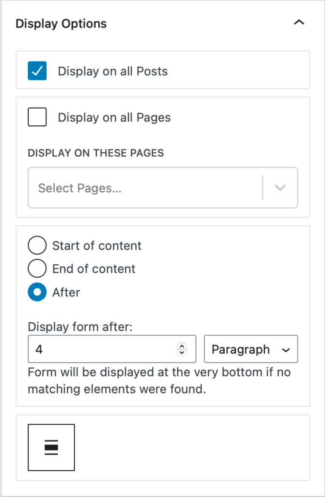 placement settings