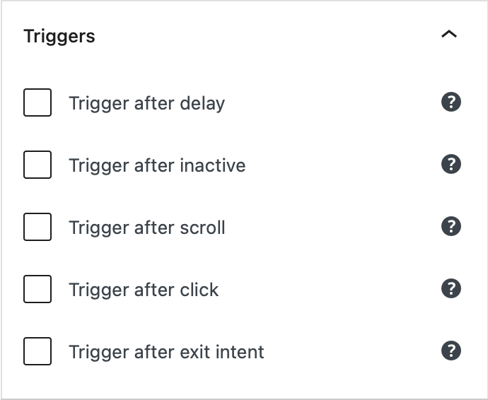 popup triggers