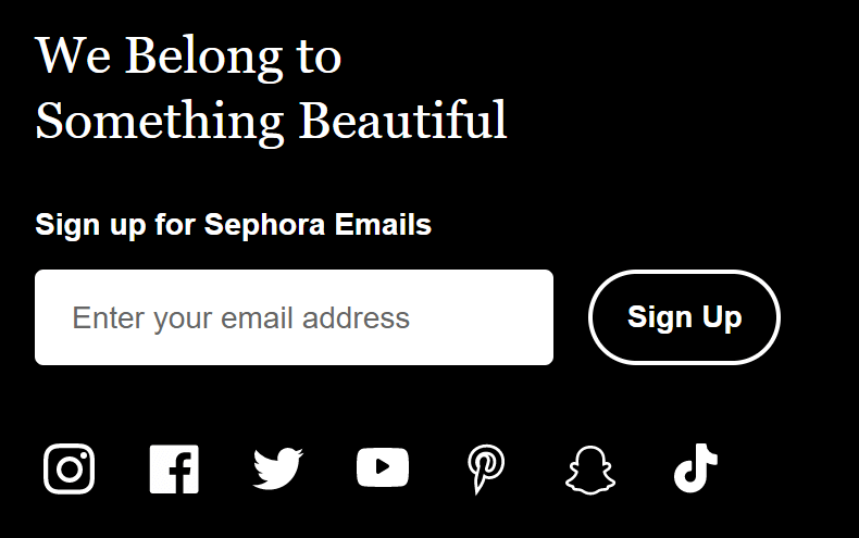 sephora email signup